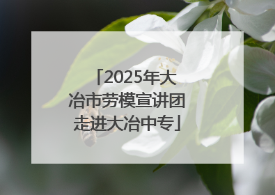 2025年大冶市劳模宣讲团走进大冶中专