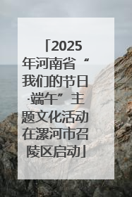 2025年河南省“我们的节日·端午”主题文化活动在漯河市召陵区启动