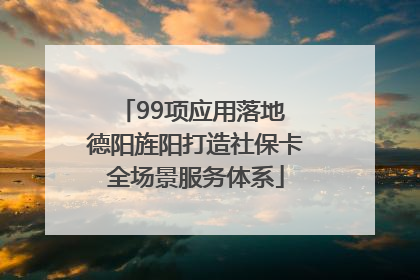 99项应用落地 德阳旌阳打造社保卡全场景服务体系