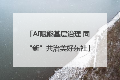 AI赋能基层治理 同“新”共治美好东社